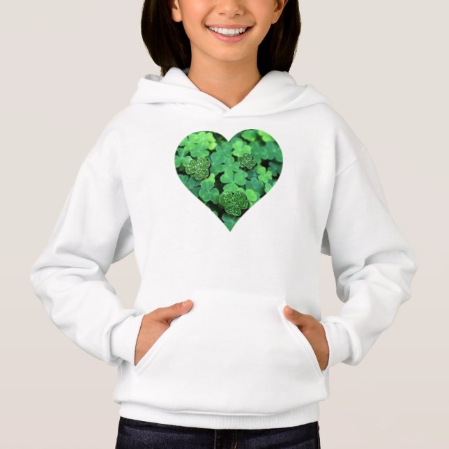 Sint. Patties Day, grönt schrock, Irish hearts T Shirt (Framsida)