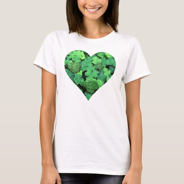 Sint. Patties Day, grönt schrock, Irish hearts T Shirt (Framsida)