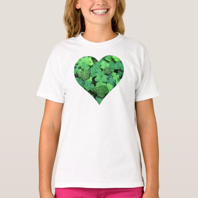 Sint. Patties Day, grönt schrock, Irish hearts T Shirt (Framsida)