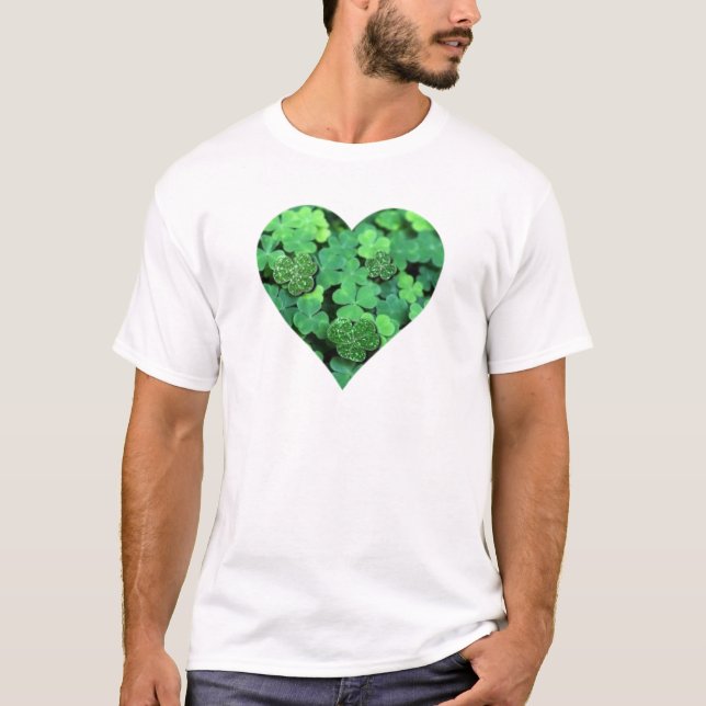 Sint. Patties Day, grönt schrock, Irish hearts T Shirt (Framsida)