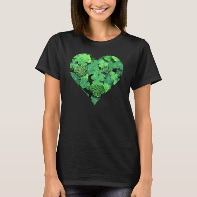 Sint. Patties Day, grönt schrock, Irish hearts T Shirt (Framsida)