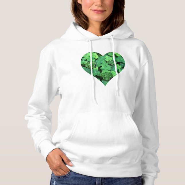 Sint. Patty Day grönt schamprock Irish hearts T Shirt (Framsida)