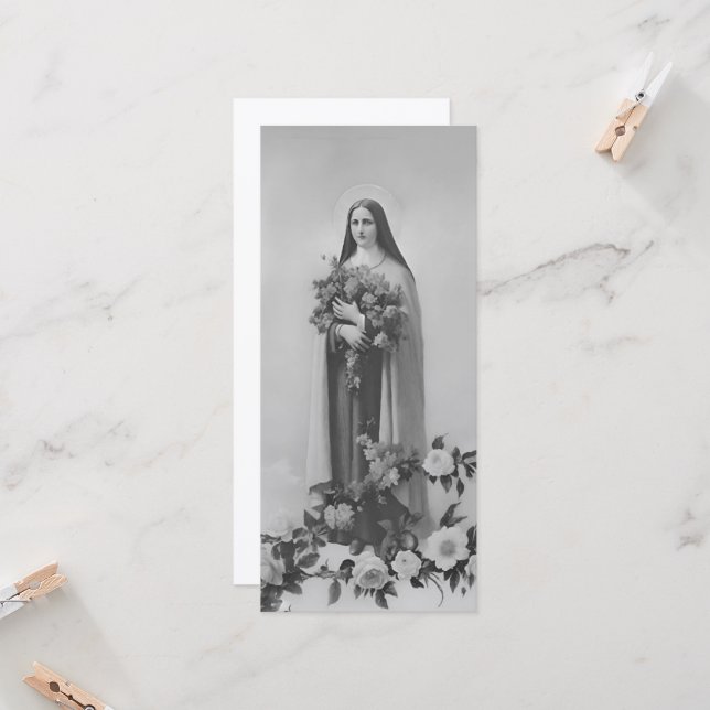 Sint Therese of Lisieux Greeting Card Kort (Fram/Back In Situ)