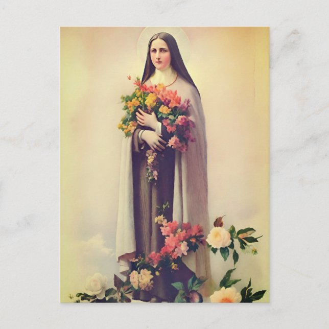 Sint Therese of Lisieux vycard Vykort (Framsida)