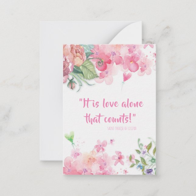 Sint. Therese Quote Valentiness Cards (100 pk) Anteckningskort (Framsida)
