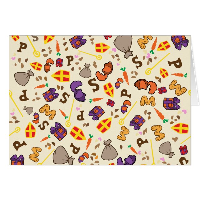 Sinterklaas Feest Hälsningskort (Framsidan Horizontal)