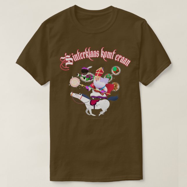 Sinterklaas kommer från den nederländska originalp t shirt (Design framsida)