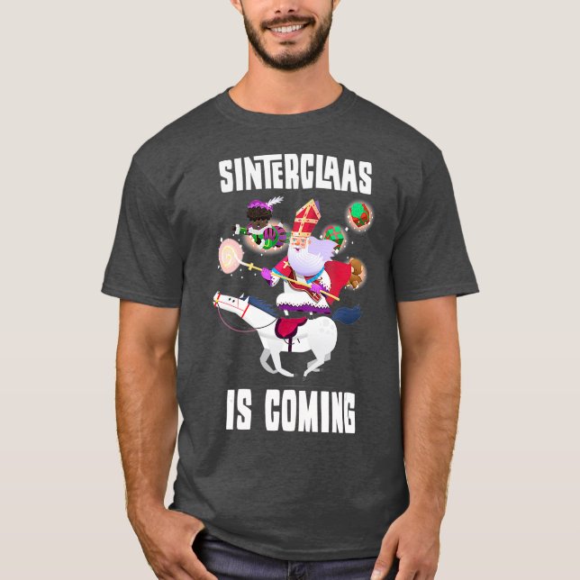 Sinterklaas kommer med roliga julklappar som gåva t shirt (Framsida)