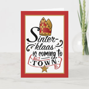 Sinterklaas kommer till staden med Miter och Star Kort