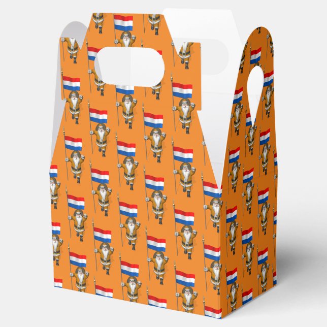 Sinterklaas med tecken på Nederländerna Presentaskar (Öppnad)