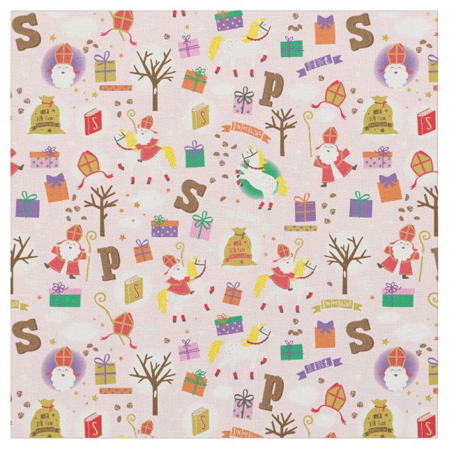 Sinterklaas med vita hästar tyg (Närbild)