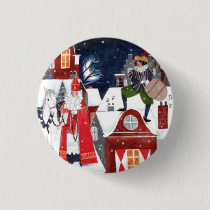 Sinterklaas och Piet på taken av Amsterdam Knapp