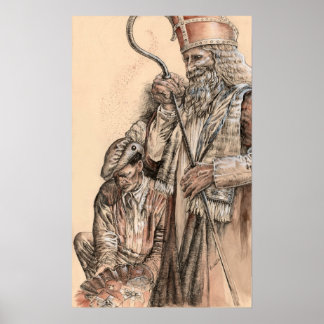 Sinterklaas och Zwarte Piet av Portia St Luke Poster