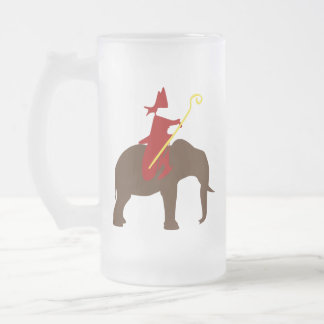 Sinterklaas op een olifant frostat ölglas