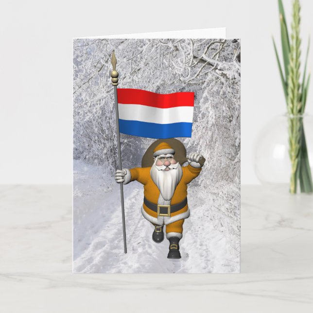 Sinterklaas with Dutch Flagga Kort (Framsida)