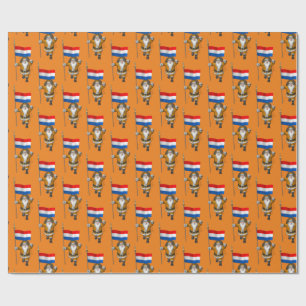 Sinterklaas with Flagga of the Netherlands Presentpapper