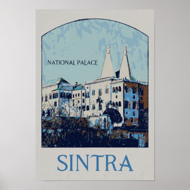 Sintra National Palace illustration Portugal Poster (Framsidan)