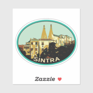 Sintra National palace illustration Portugal Stick Klistermärken