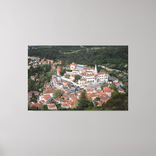 Sintra-palatset ovanifrån i Sintra, Portugal Canvastryck (Framsida)