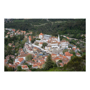 Sintra-palatset ovanifrån i Sintra, Portugal Fototryck