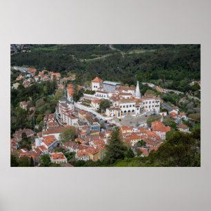 Sintra-palatset ovanifrån i Sintra, Portugal Poster
