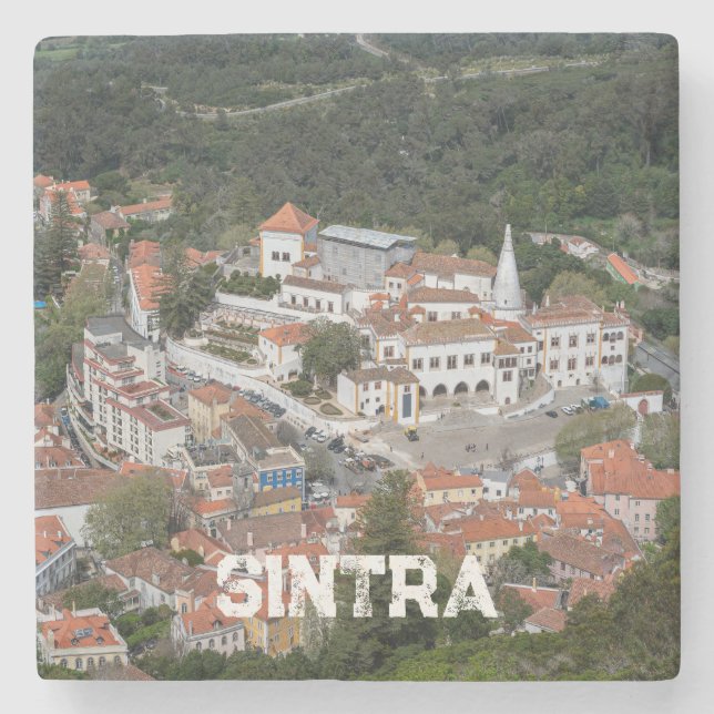 Sintra-palatset ovanifrån i Sintra, Portugal Stenunderlägg (Framsidan)