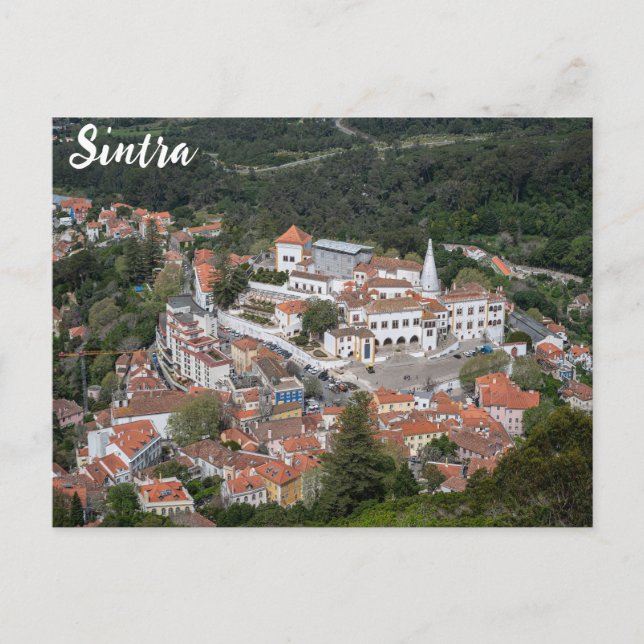 Sintra-palatset ovanifrån i Sintra, Portugal Vykort (Framsida)