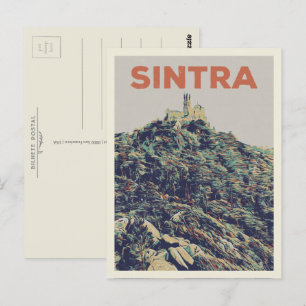 Sintra Pena Palace illustration Portugal Vykort