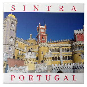 Sintra Pena Palace-vy av keramik Kakelplatta