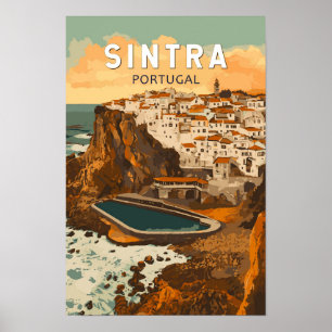 Sintra Portugal Illustration Resa Konst Vintage Poster