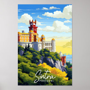Sintra Portugal vintage resor illustration Poster
