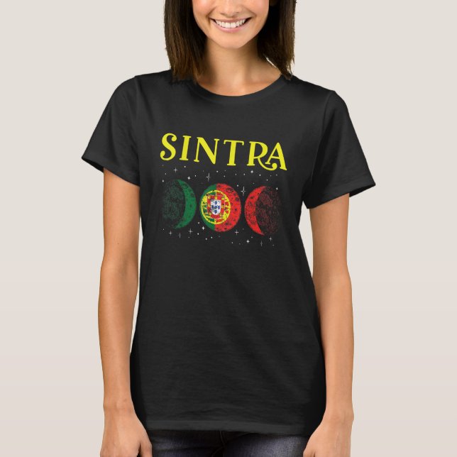 Sintra Portuguese City Retro Portugal Flag T Shirt (Framsida)