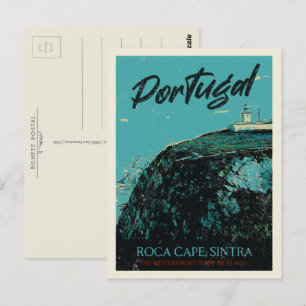 Sintra Roca cape illustration Portugal Vykort