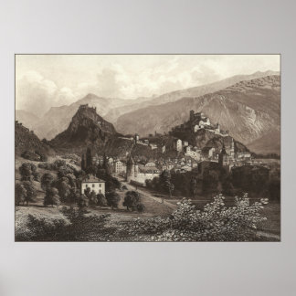 Sion i Schweiz från Antique Print Poster