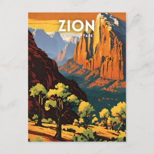 Sion National Park illustration retro Decorative Vykort