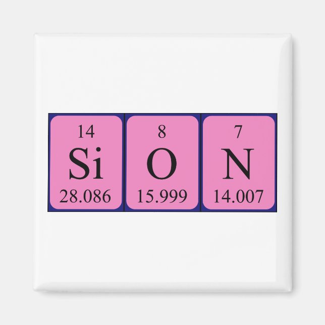 Sion periodiskt bord namn magnet (Framsidan)