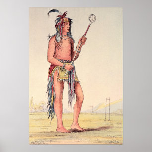 Sioux boll-spelare Ah-No-Je-Nange Poster