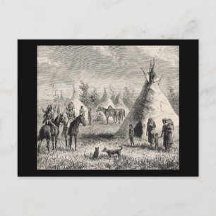 Sioux by, circa 1876 vykort