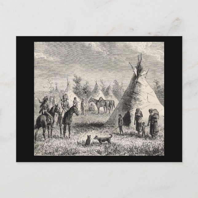 Sioux by, circa 1876 vykort (Framsida)