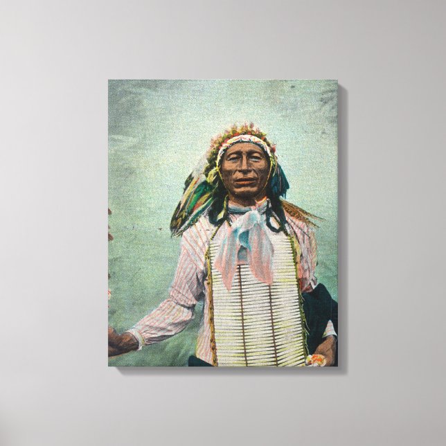 Sioux Chief Järn Svan Porträtt Canvastryck (Framsida)