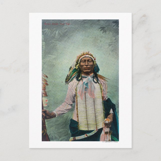 Sioux Chief Järn Svan Porträtt Vykort (Framsida)