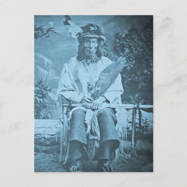 Sioux Chief Medicine Bear Vintage Stereoview Vykort (Framsida)
