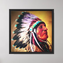 "Sioux Chief" originalkonst Utsträckt Canvastryck
