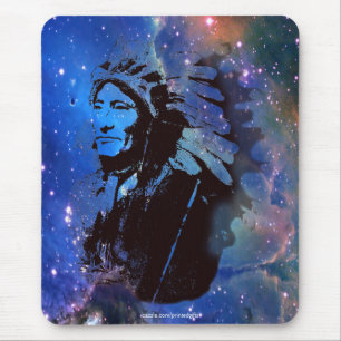 Sioux Chieftain Native American Gift Mousepad Musmatta