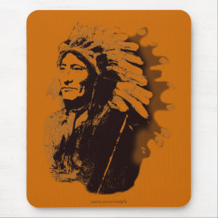 Sioux Chieftain Native American Gift Mousepad Musmatta