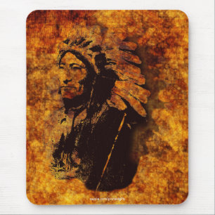 Sioux Chieftain Native American Gift Mousepad Musmatta