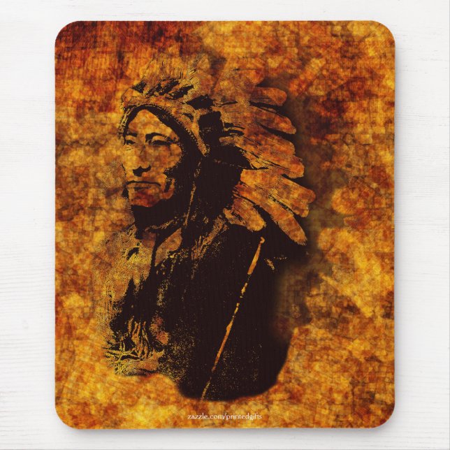 Sioux Chieftain Native American Gift Mousepad Musmatta (Framsidan)