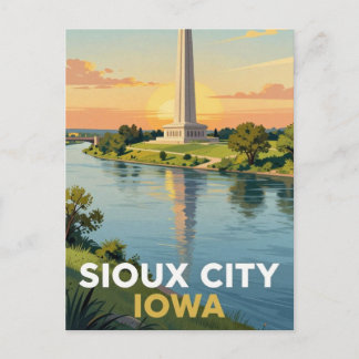 Sioux City Iowa Missouri River Resa Vykort