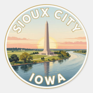 Sioux City Iowa Prärere resa Runt Klistermärke