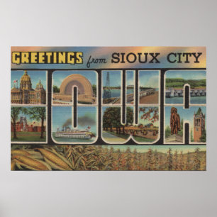 Sioux City Iowa - stora brevplatser 2 Poster